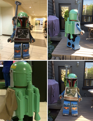 Illustration for article titled A dad built his kid this awesome Lego Star Wars costume